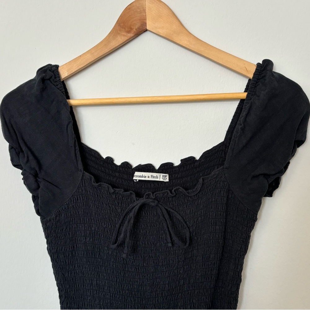 Abercrombie & Fitch A&F Black Cinched Squared Neck Jumpsuit | Size XSP